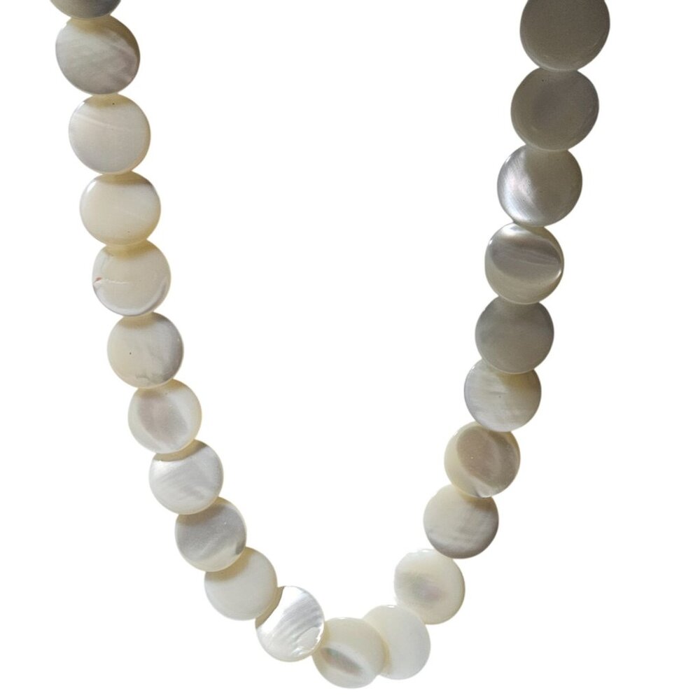 Vintage Elegant Mother Of Pearl Beaded Necklace Retro Fashion Jewelry Women